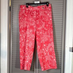 Floral Red Pants